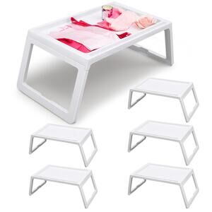 Barydat Breakfast in Bed Tray Folding Table Plastic Lap Trays Folding Legs with
